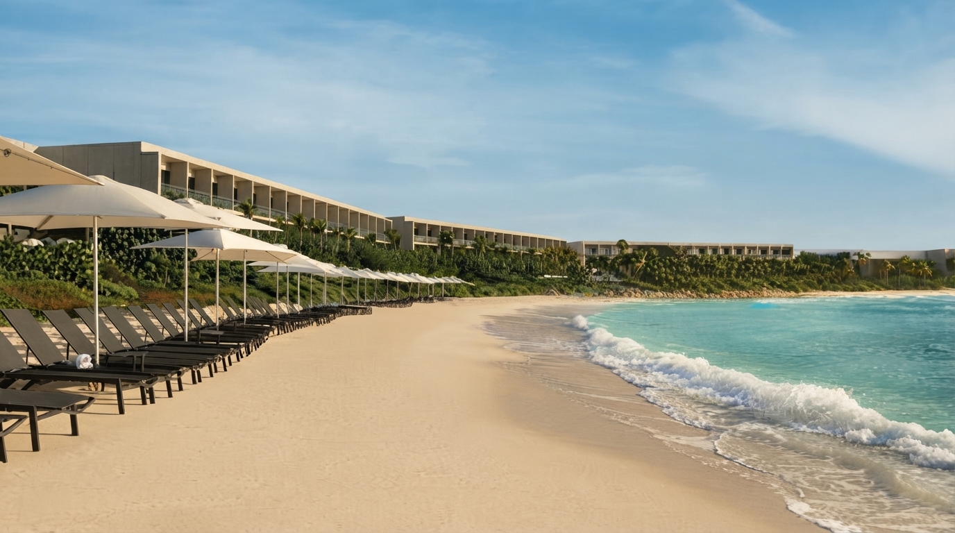 Editorial illustration for Hilton Shifts Two Riviera Maya Resorts to All-Inclusive, Creating Distinct Adult and Family Options